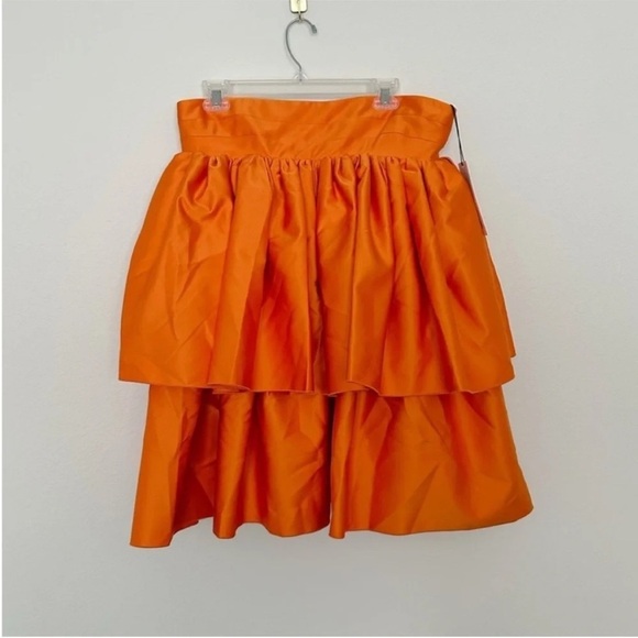 Rotate Birger Christensen Carmina Tiered Mini Dress Orange NWT - Picture 6 of 13